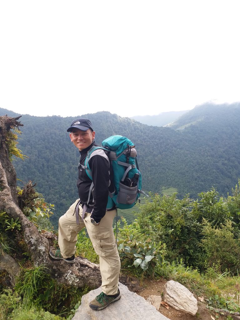 Raj Kumar on the way to abc trek